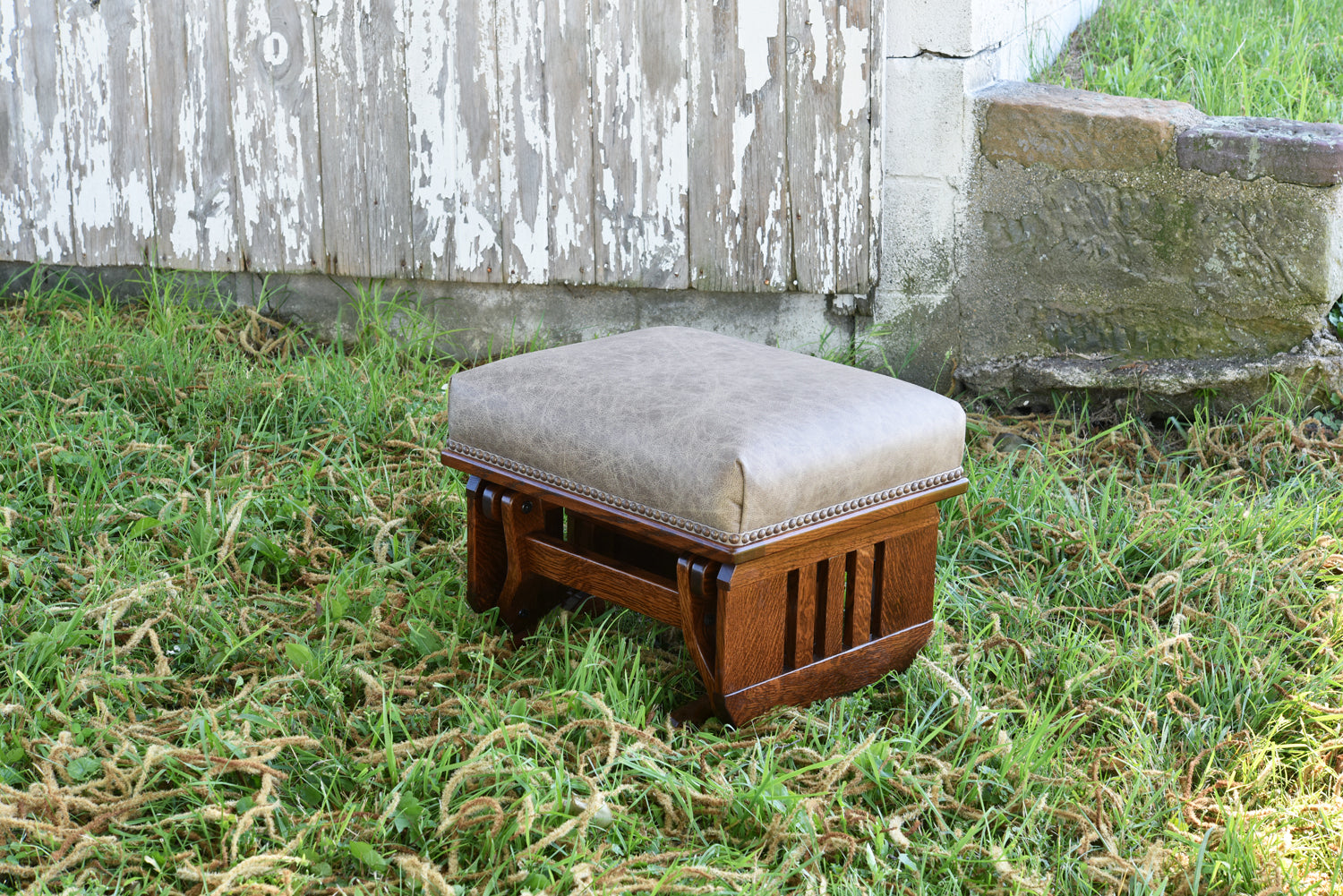 Mission Gliding Ottoman with Slat Sides