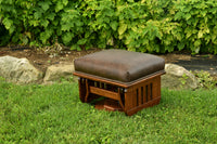 Mission Swivel Gliding Ottoman With Slatted Sides