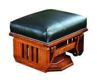 Mission Swivel Gliding Ottoman With Slatted Sides