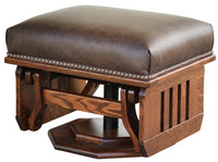 Mission Swivel Gliding Ottoman With Slatted Sides