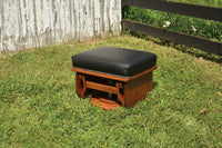Mission Swivel Gliding Ottoman With Solid Sides