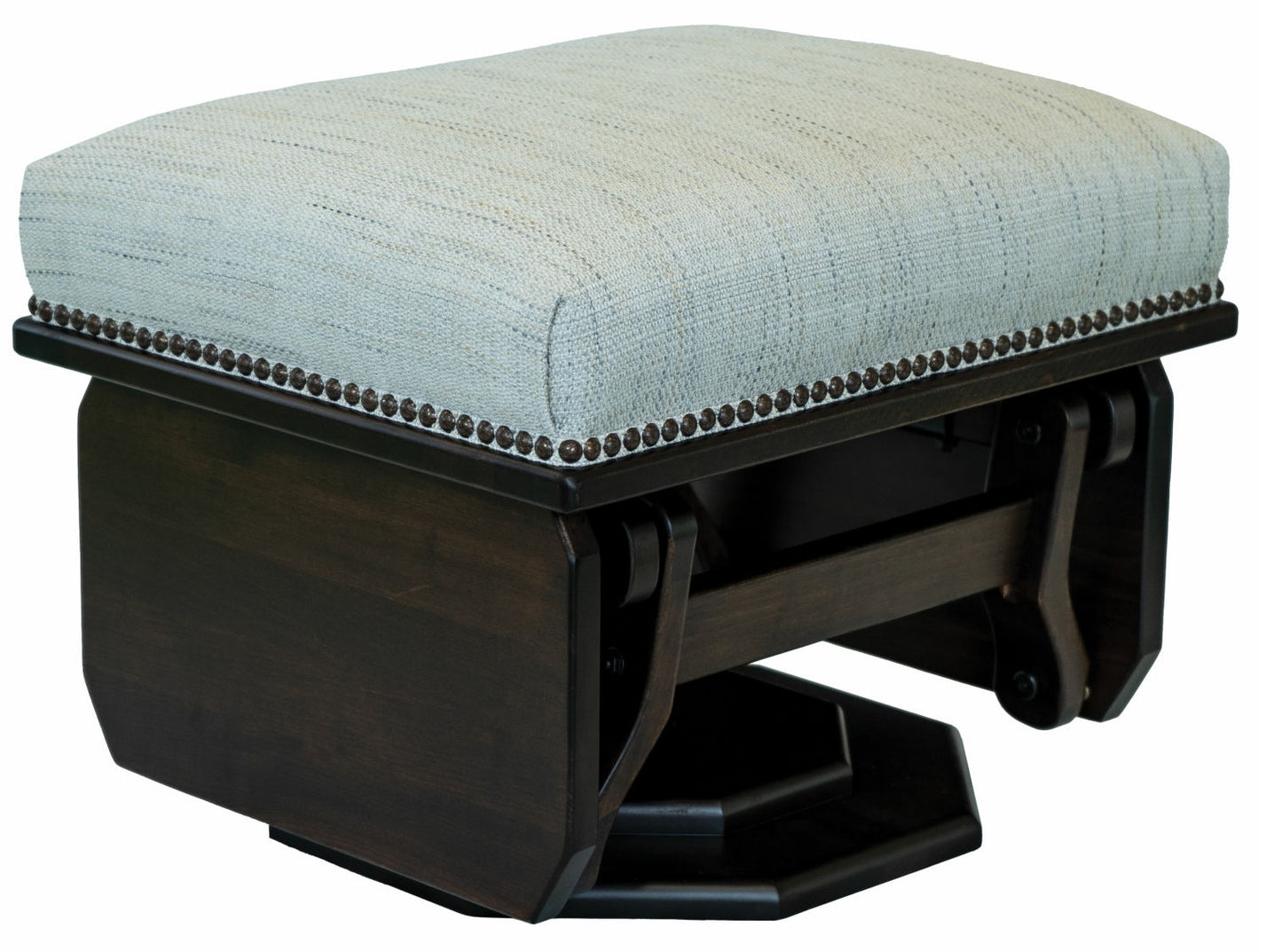 Mission Swivel Gliding Ottoman With Solid Sides