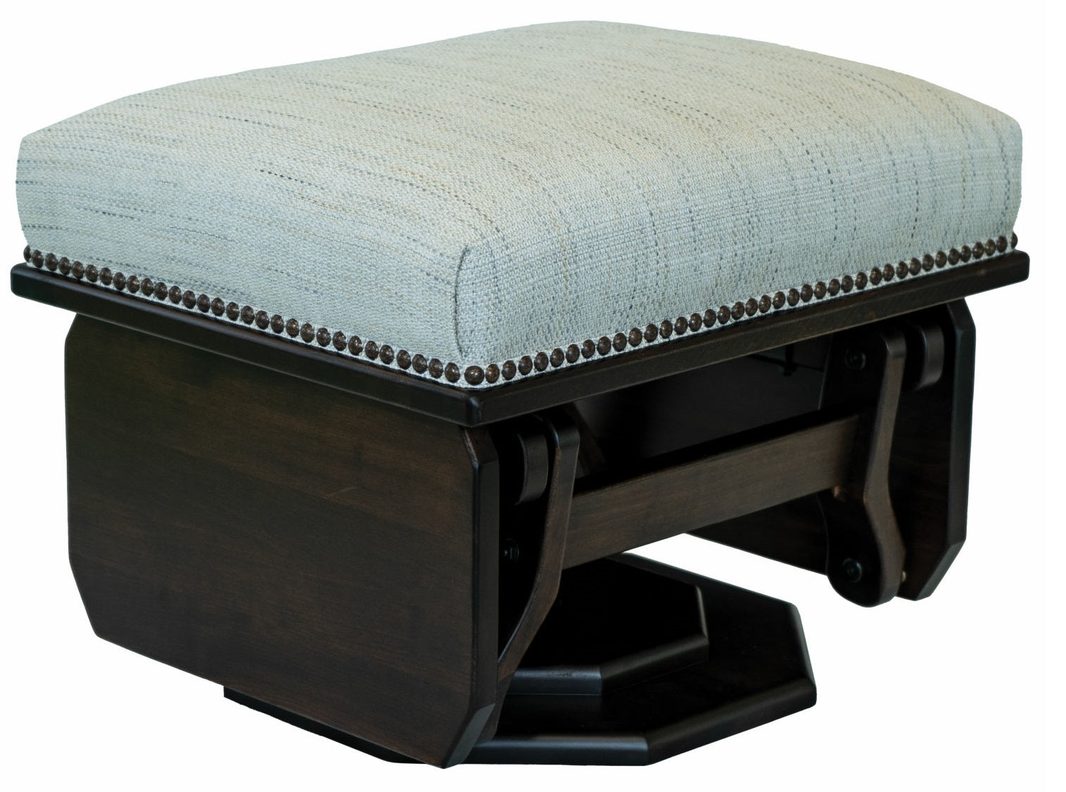 Mission Swivel Gliding Ottoman With Solid Sides