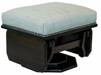Mission Swivel Gliding Ottoman With Solid Sides