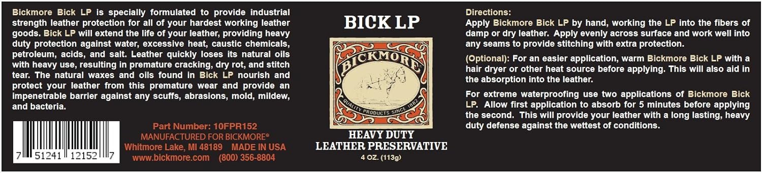 Bickmore 4 Ounce Bick LP Leather Preservative
