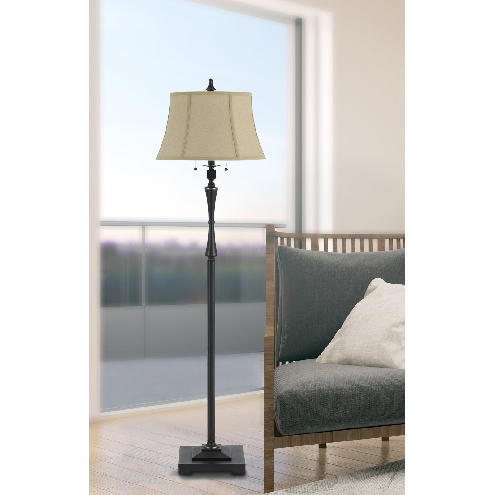 Madison Oil Rubbed Bronze Double Light Floor Lamp