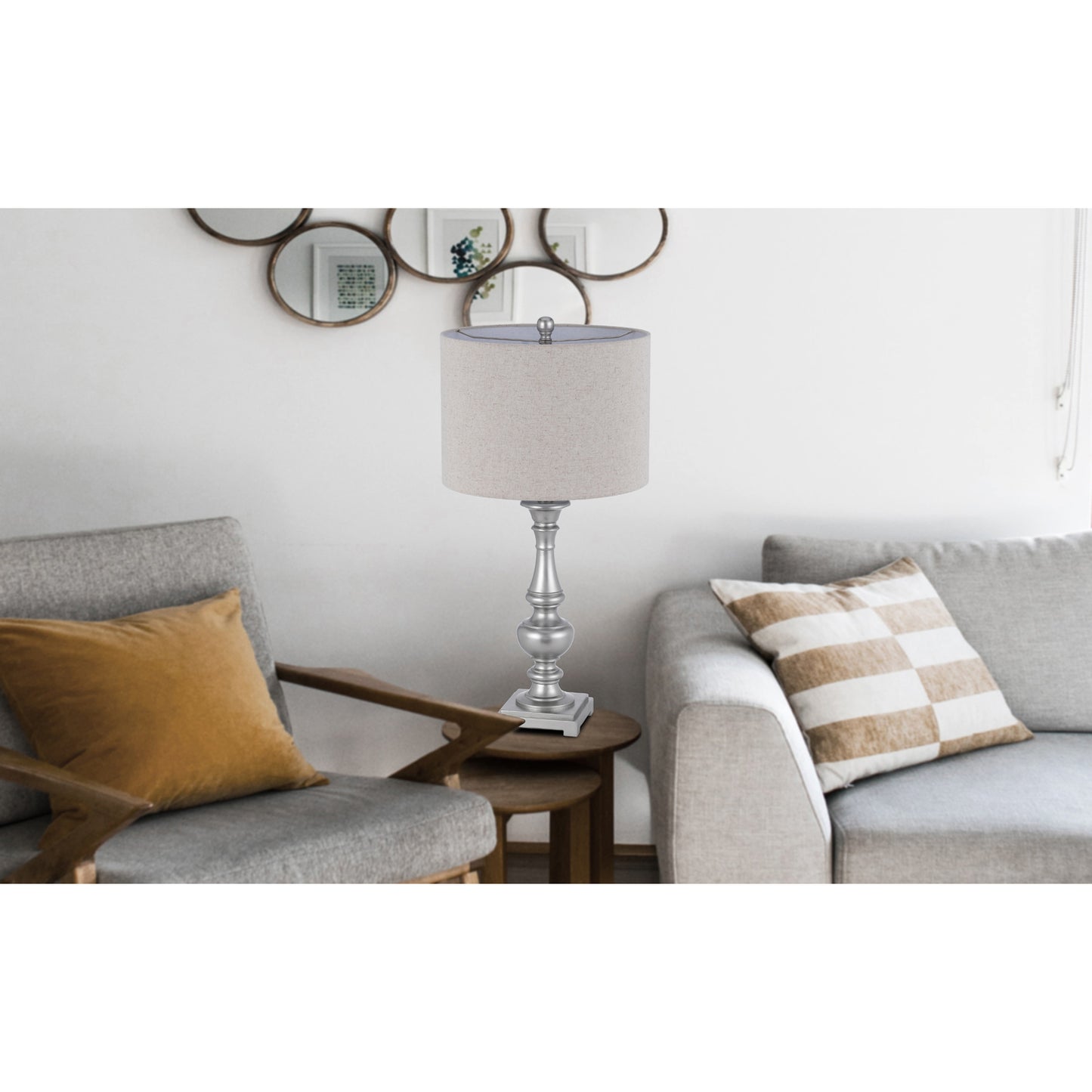 Nampa Antique Silver 2-Pack Table Lamp Set