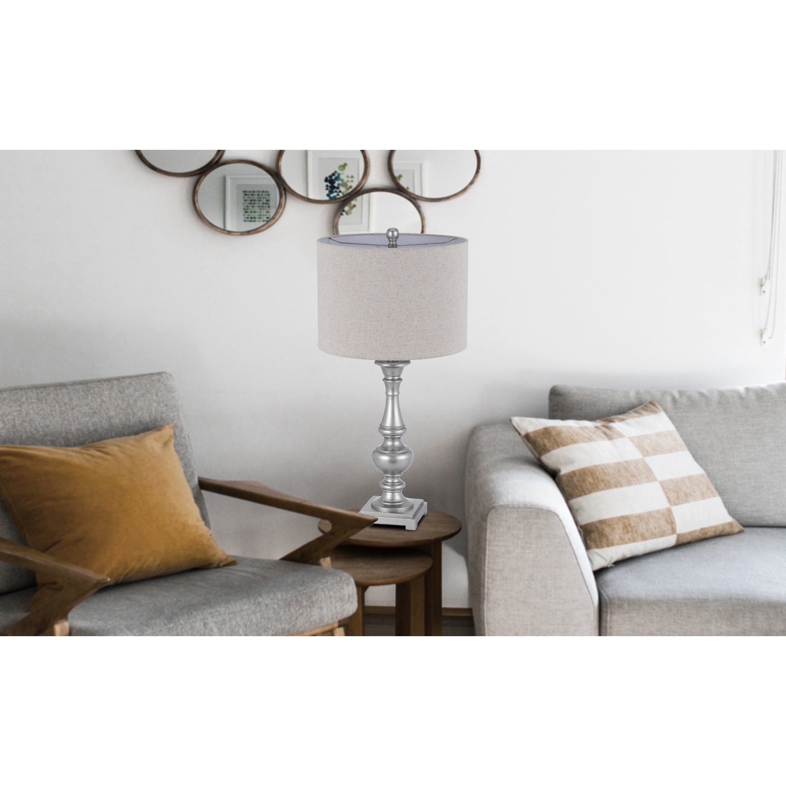 Nampa Antique Silver 2-Pack Table Lamp Set