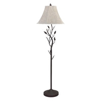 Hand Forged Black Iron Leaf Floor Lamp
