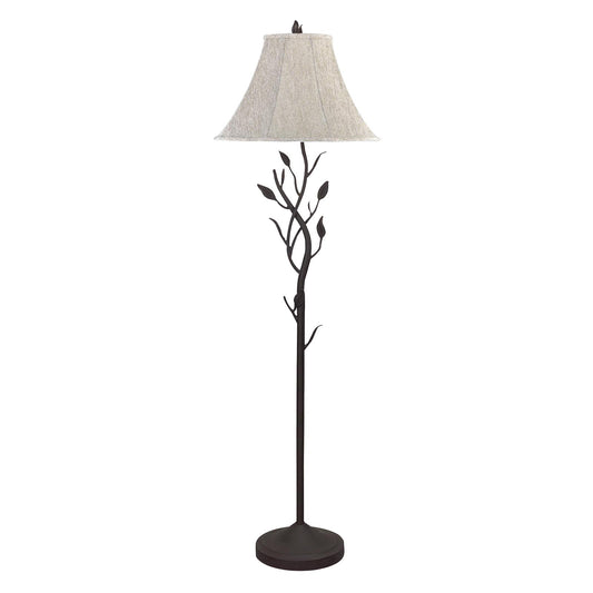 Hand Forged Black Iron Leaf Floor Lamp