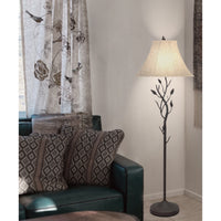 Hand Forged Black Iron Leaf Floor Lamp