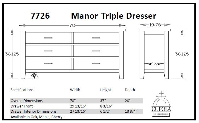 Manor Triple Dresser
