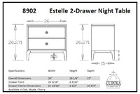 Estelle Two Drawer Night Table