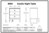 Estelle Three Drawer Night Table