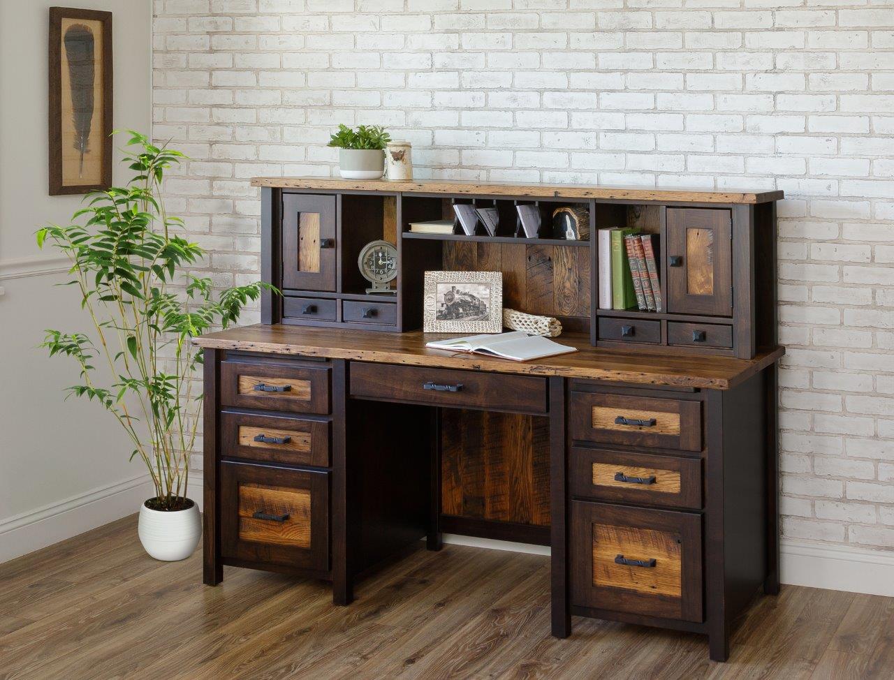 Loft Barnwood Desk w/Hutch
