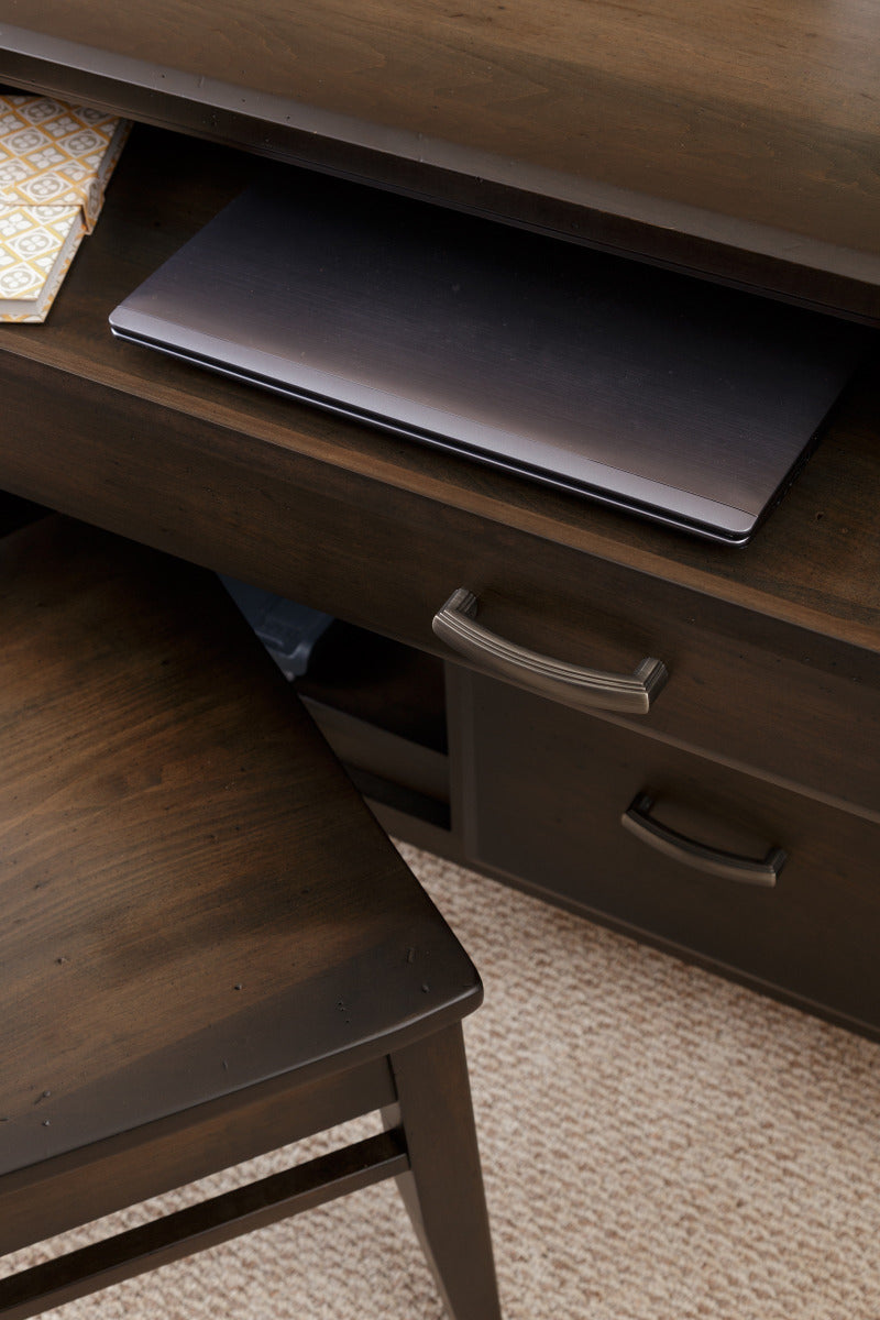Newport Small Computer Credenza w/Hutch