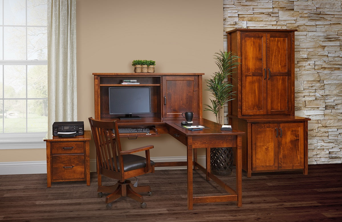 Eshton L-Shape Hutch Top Desk
