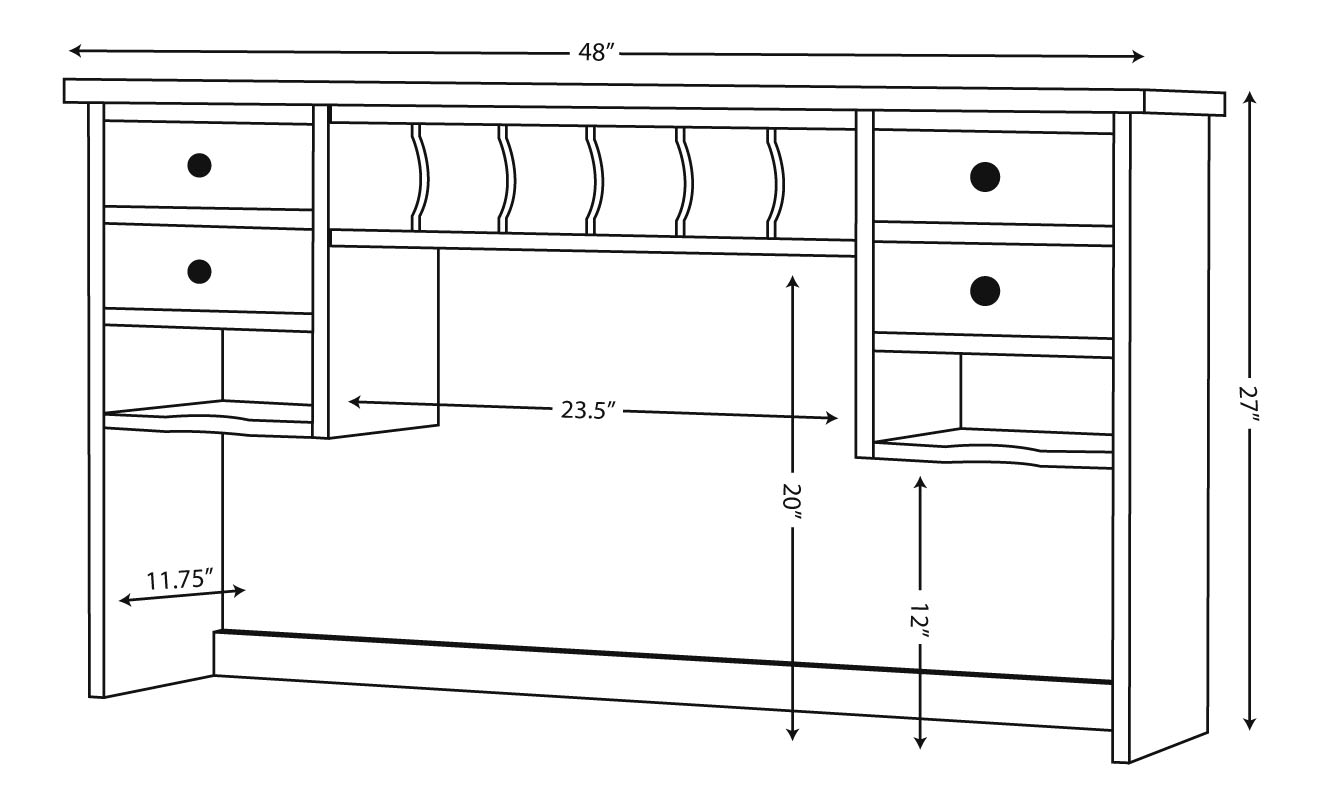 Eshton Single Pedestal Desk with Hutch