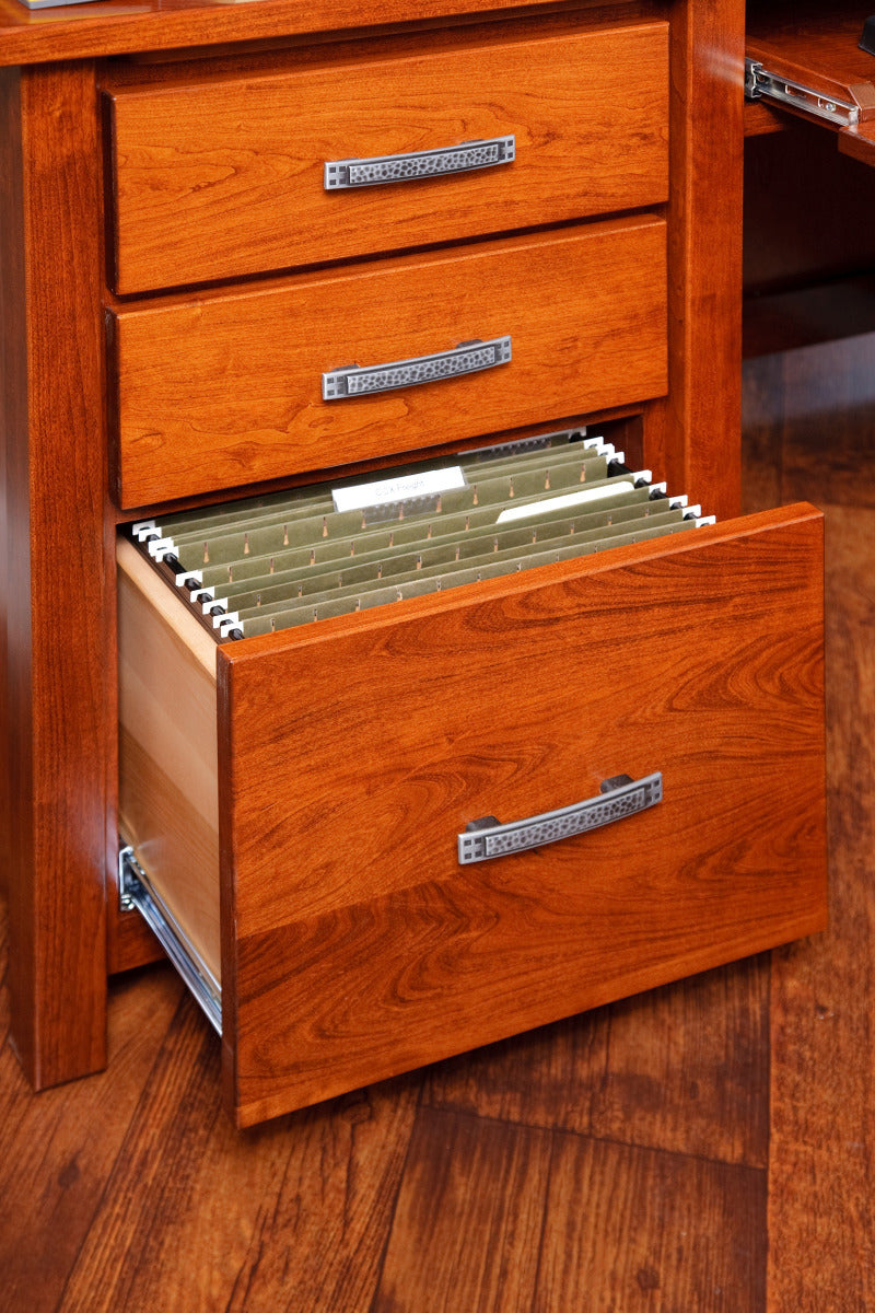 Eshton Single Pedestal Desk with Hutch