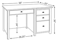 Eshton Single Pedestal Desk with Hutch