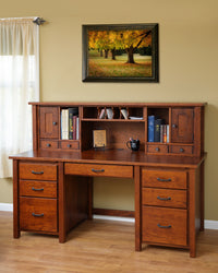 Eshton Double Pedestal Desk w/Hutch