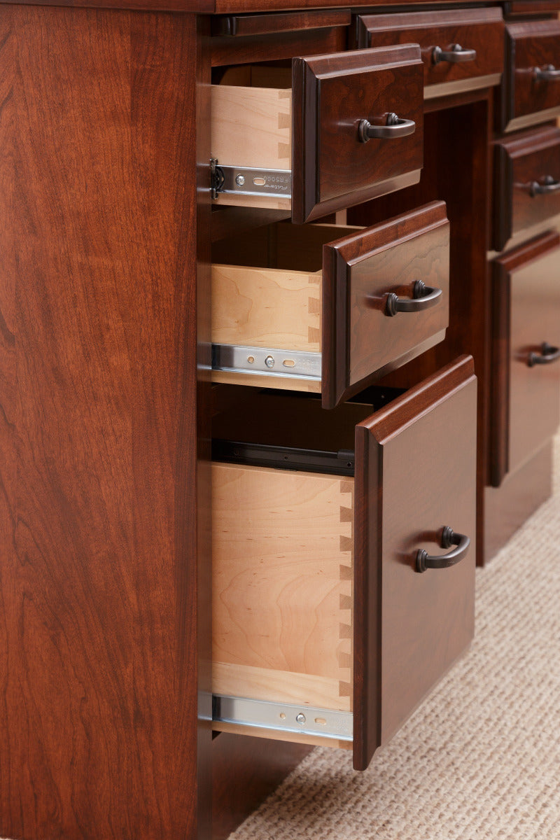 Hampton Double Pedestal Hutch Top Desk
