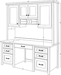 Shelton Double Pedestal Desk w/Hutch