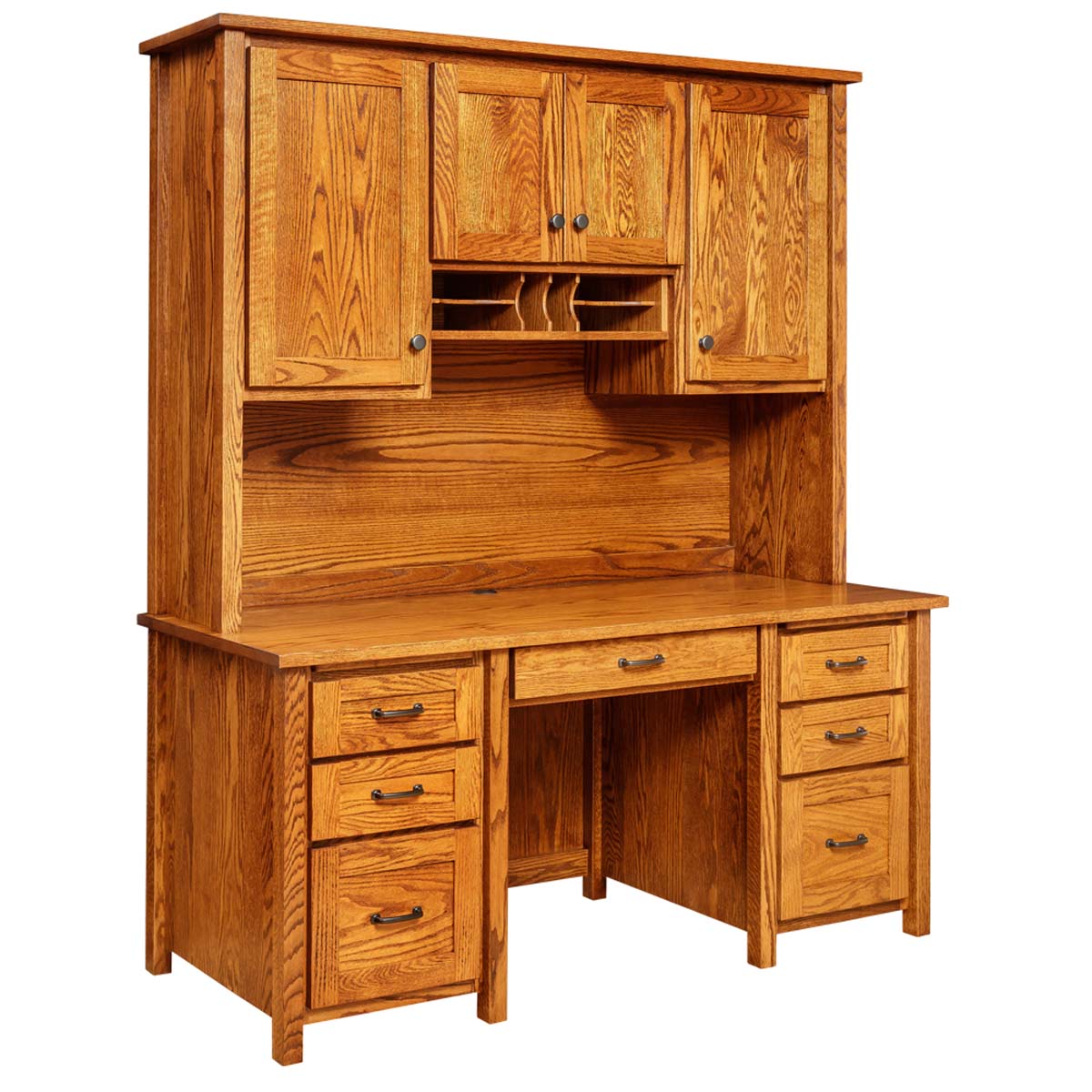 Shelton Double Pedestal Desk w/Hutch