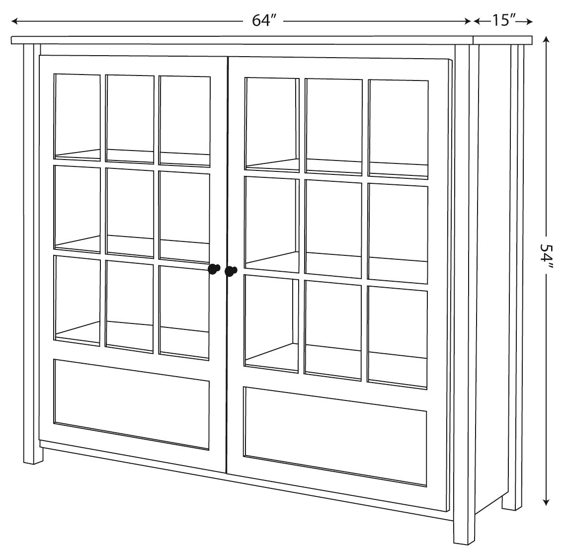 Shelton Glass Door  Bookcase