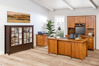 Shelton Double Pedestal Desk w/Hutch