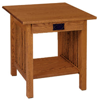 Mission Square End Table With Drawer