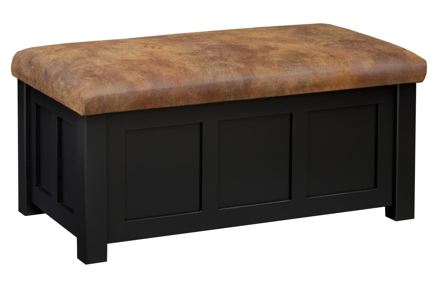 Paneled Mission Storage Ottoman
