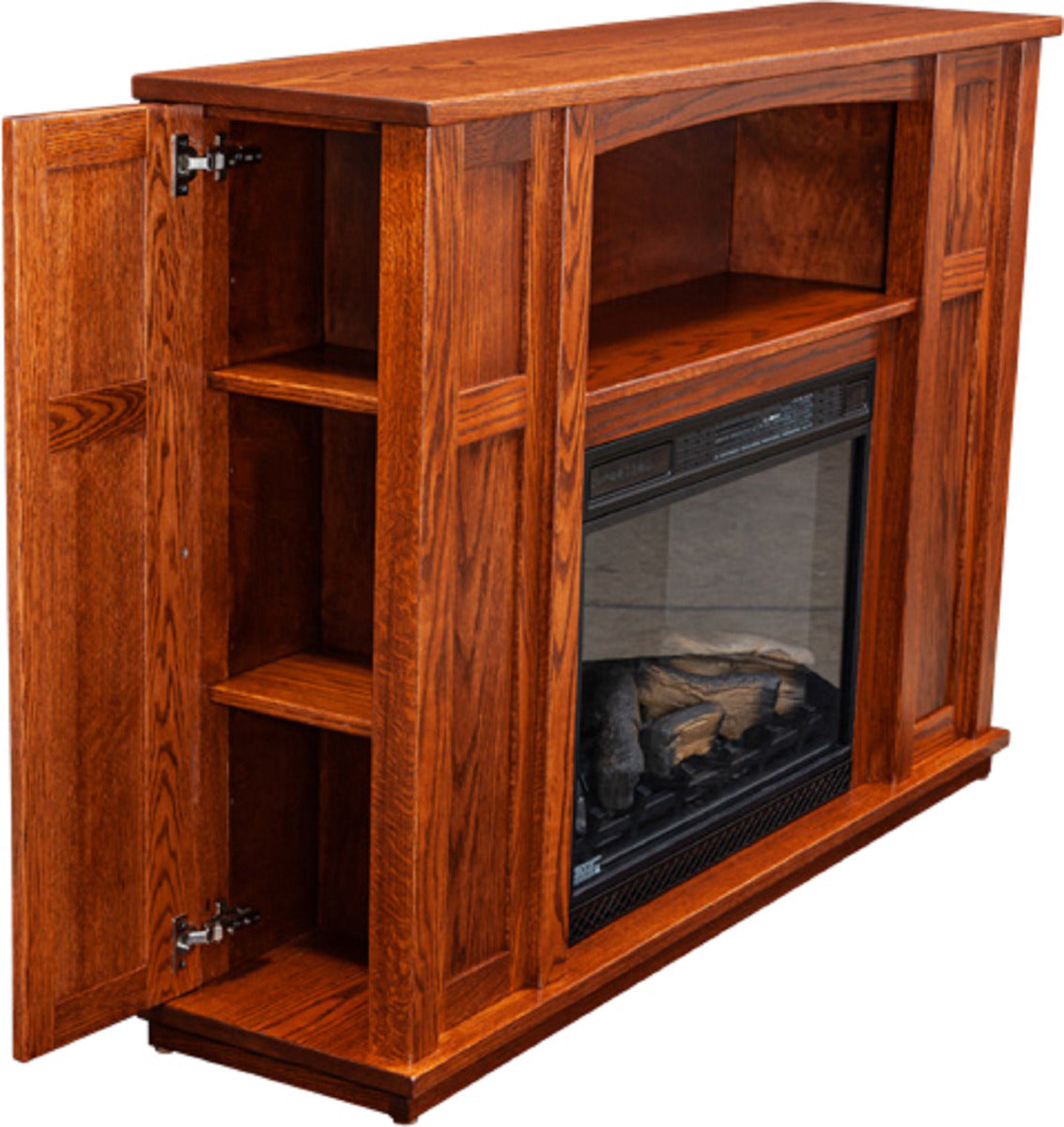 Mission Electric Storage Fireplace Mantel