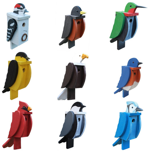 The Woodpecker Family Handcrafted Bird House