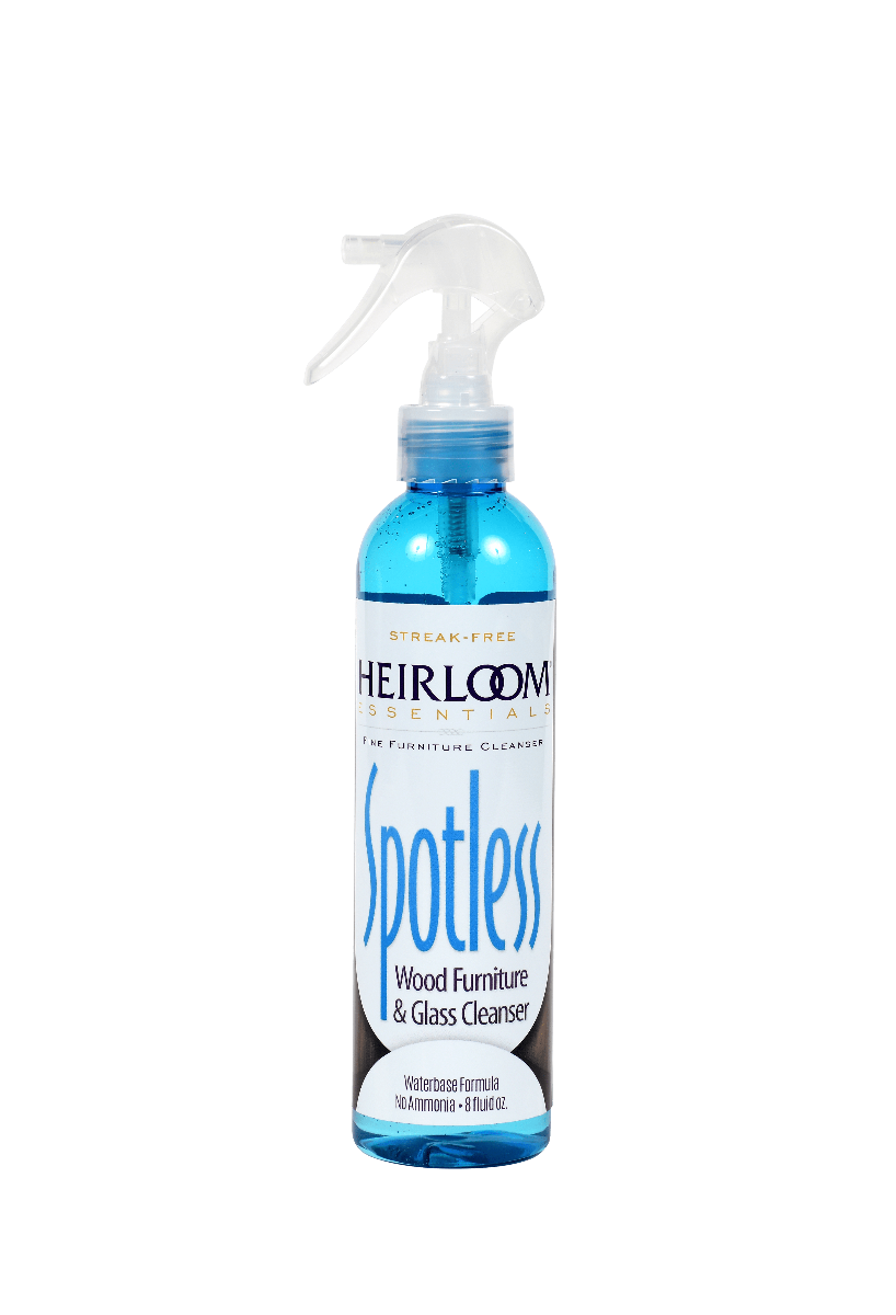 Heirloom Essentials Spotless Furniture and Glass Cleanser for finished wood furniture