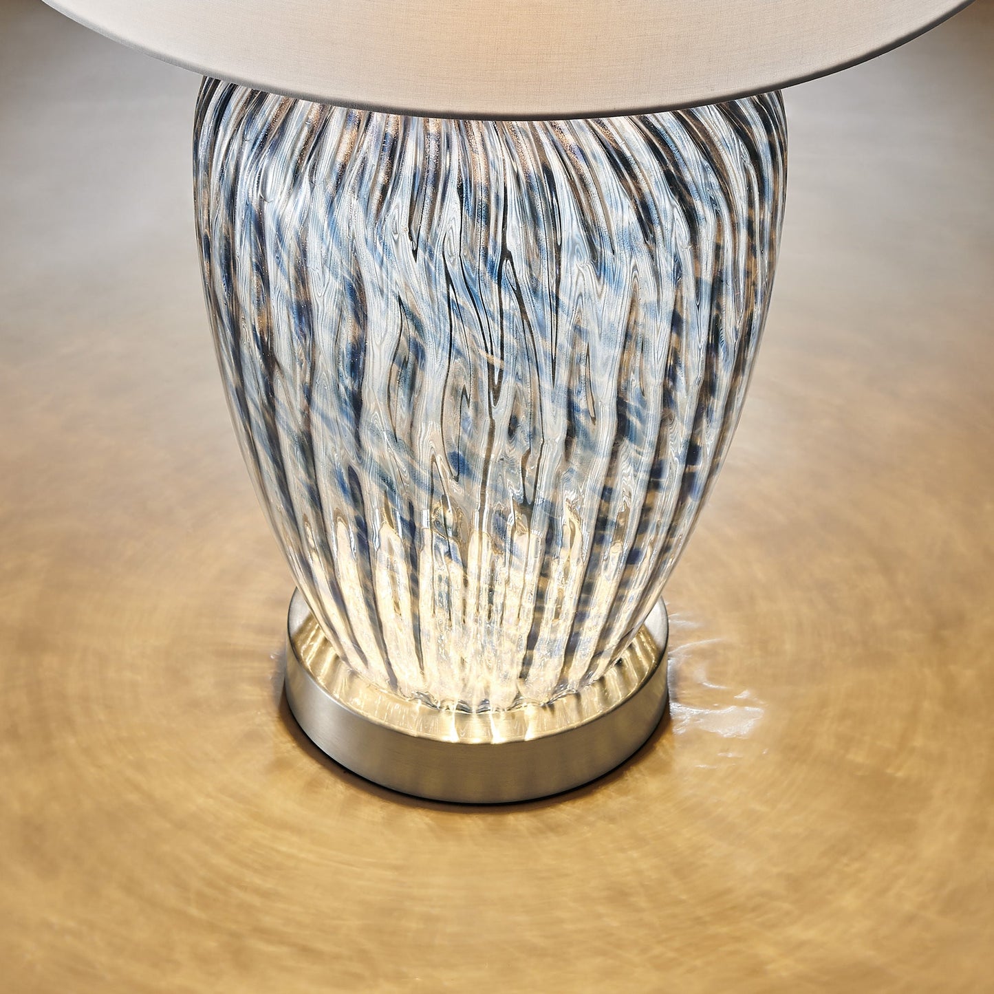 Wyatt Art Glass Table Lamp with Night Light