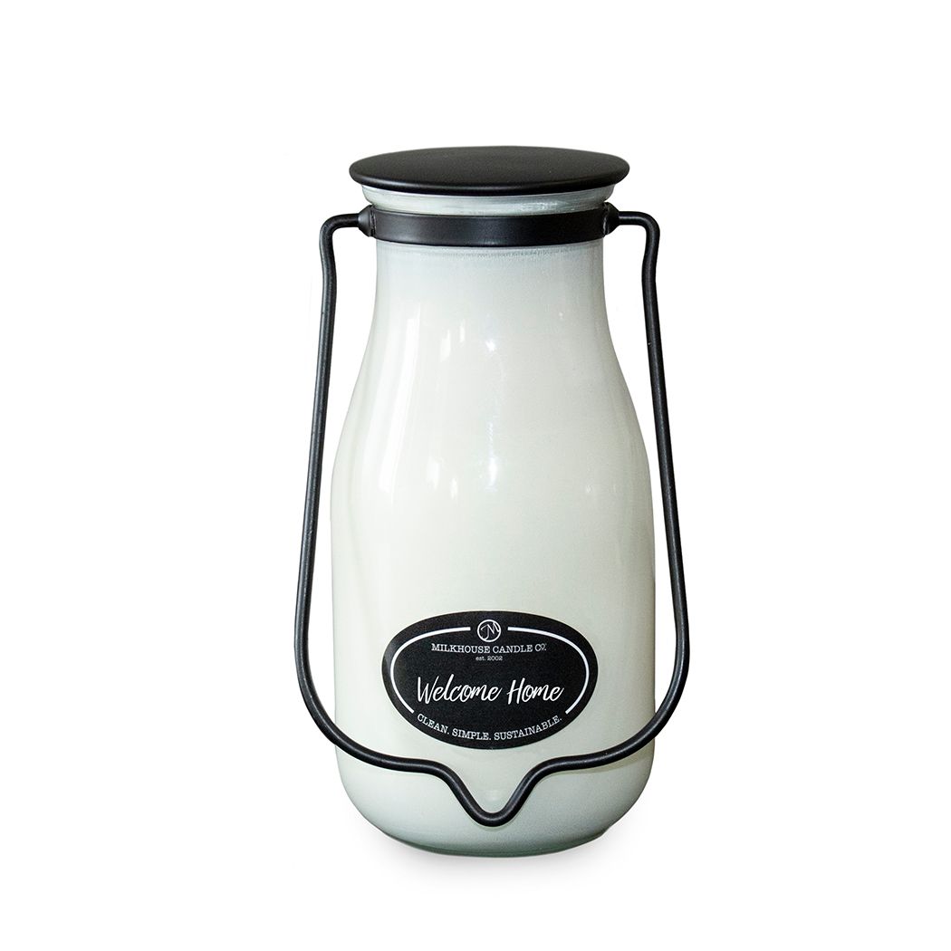 Welcome Home Large 14 Ounce Milk Bottle Candle