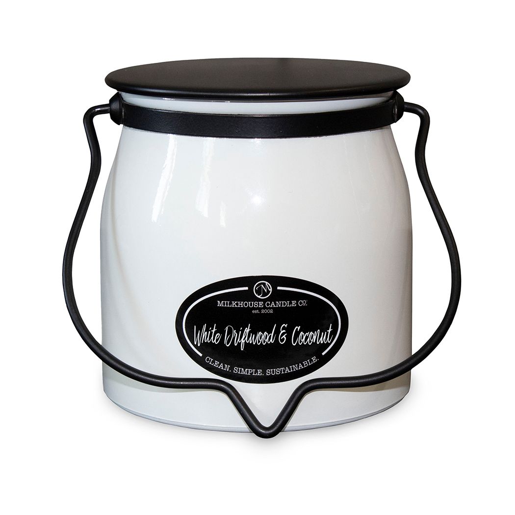 16 Ounce White Driftwood and Coconut Jar Candle