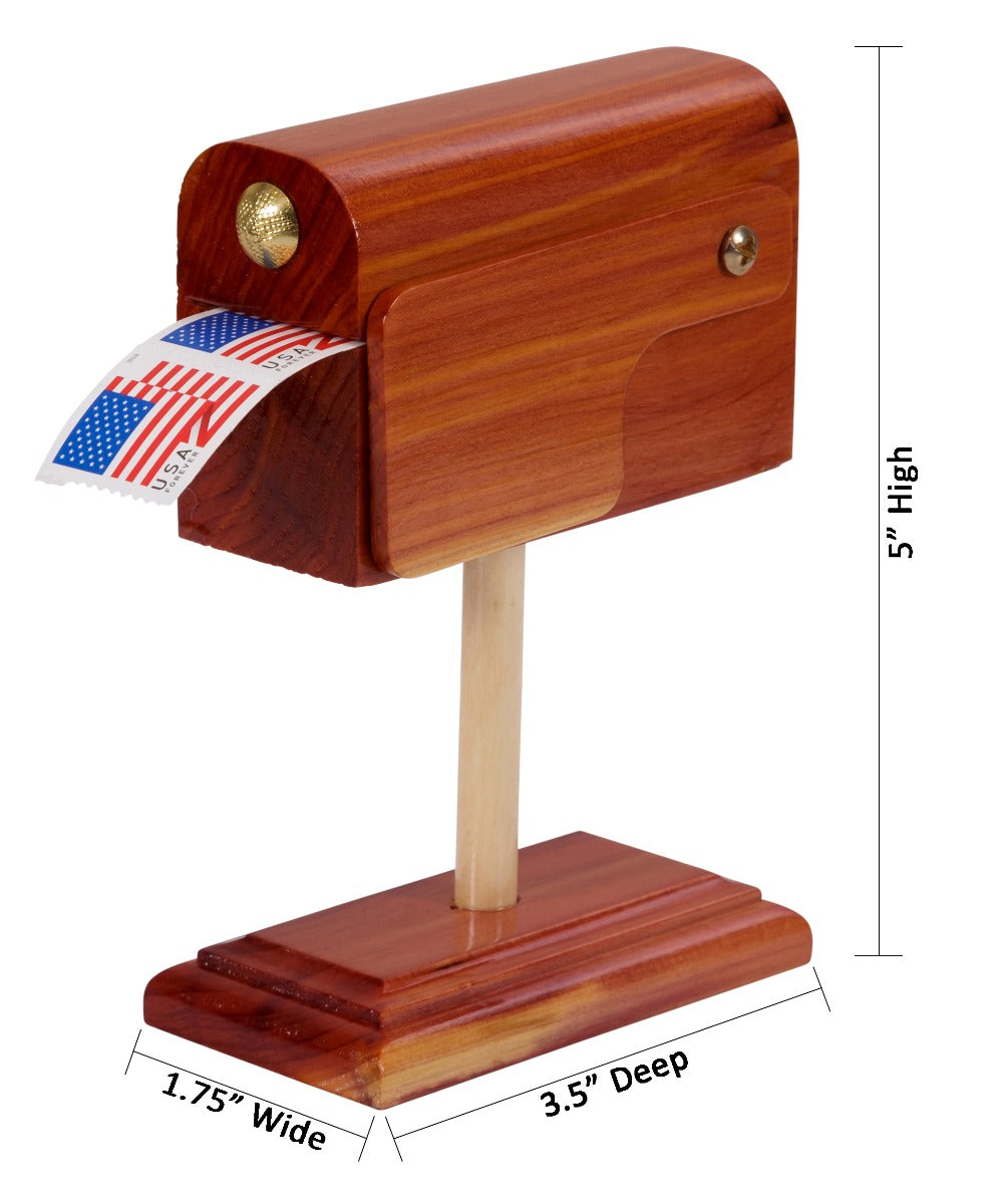 Handcrafted Cedar Mailbox Stamp Roll Dispenser