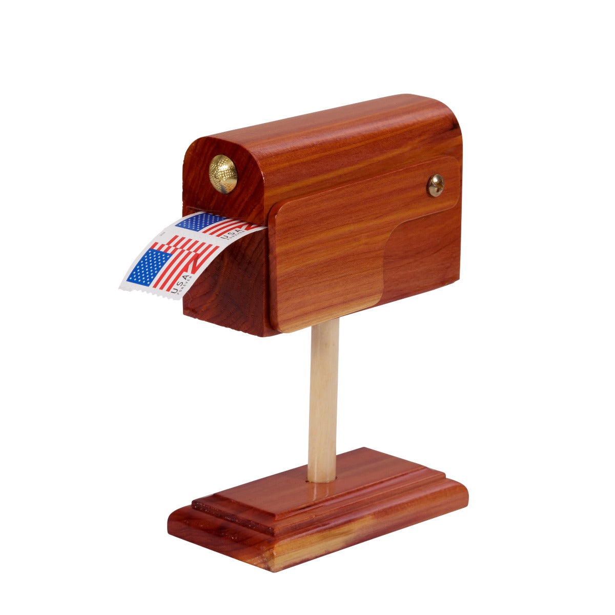 Handcrafted Cedar Mailbox Stamp Roll Dispenser