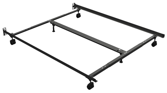 Heavy-Duty Steel Bed Frame with Casters - Fits Queen/King/Cal. King