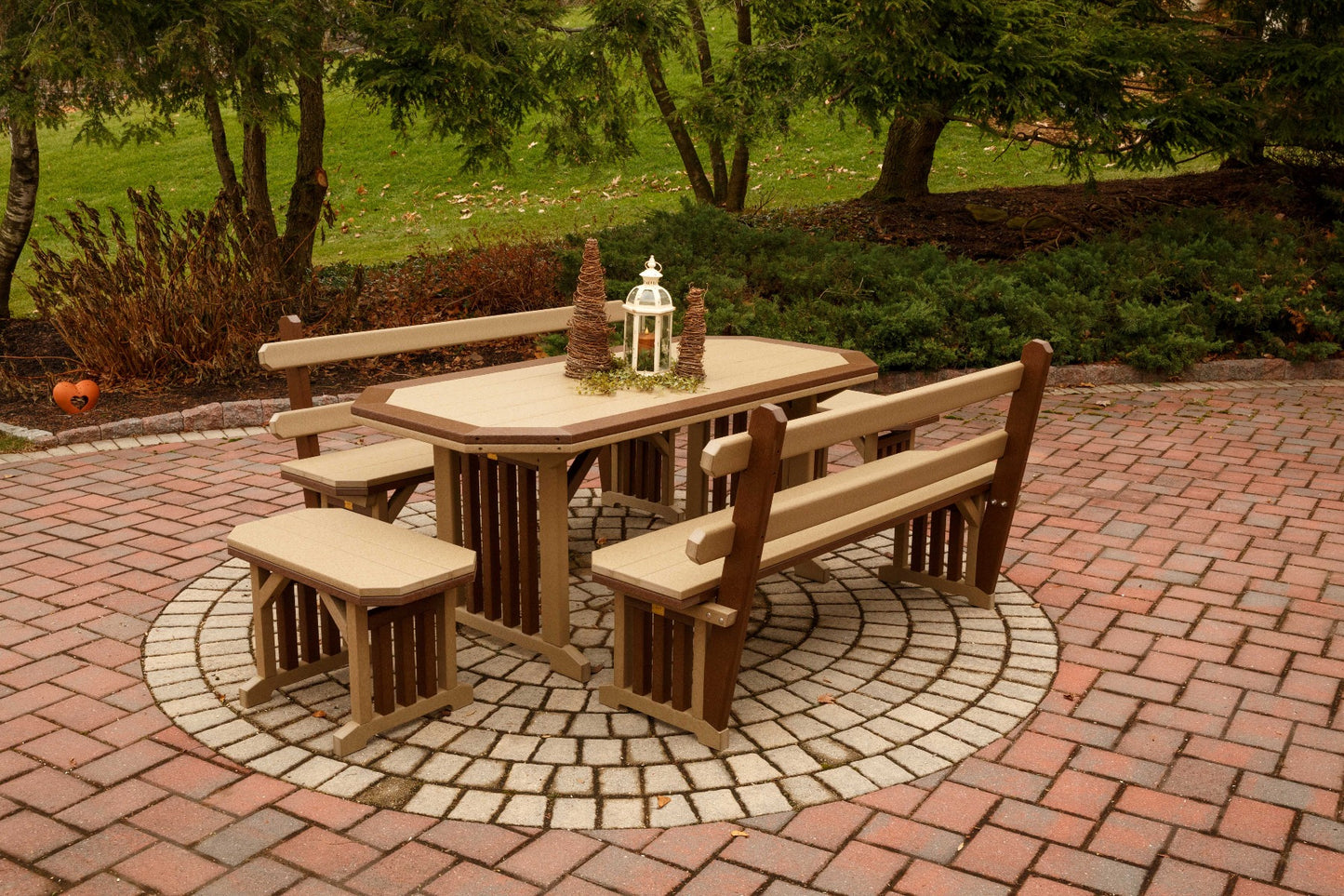 Mission Poly Bench with Back