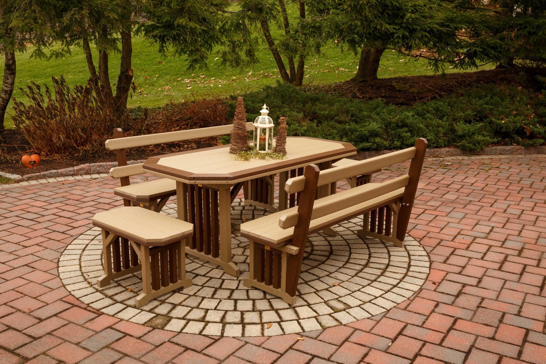 Mission Poly Bench with Back