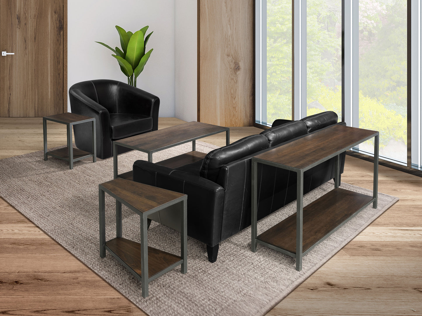 Hampton Industrial Sofa Table