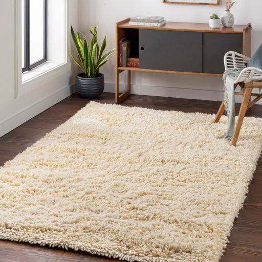 Berkley Cream Wool Shag Rug