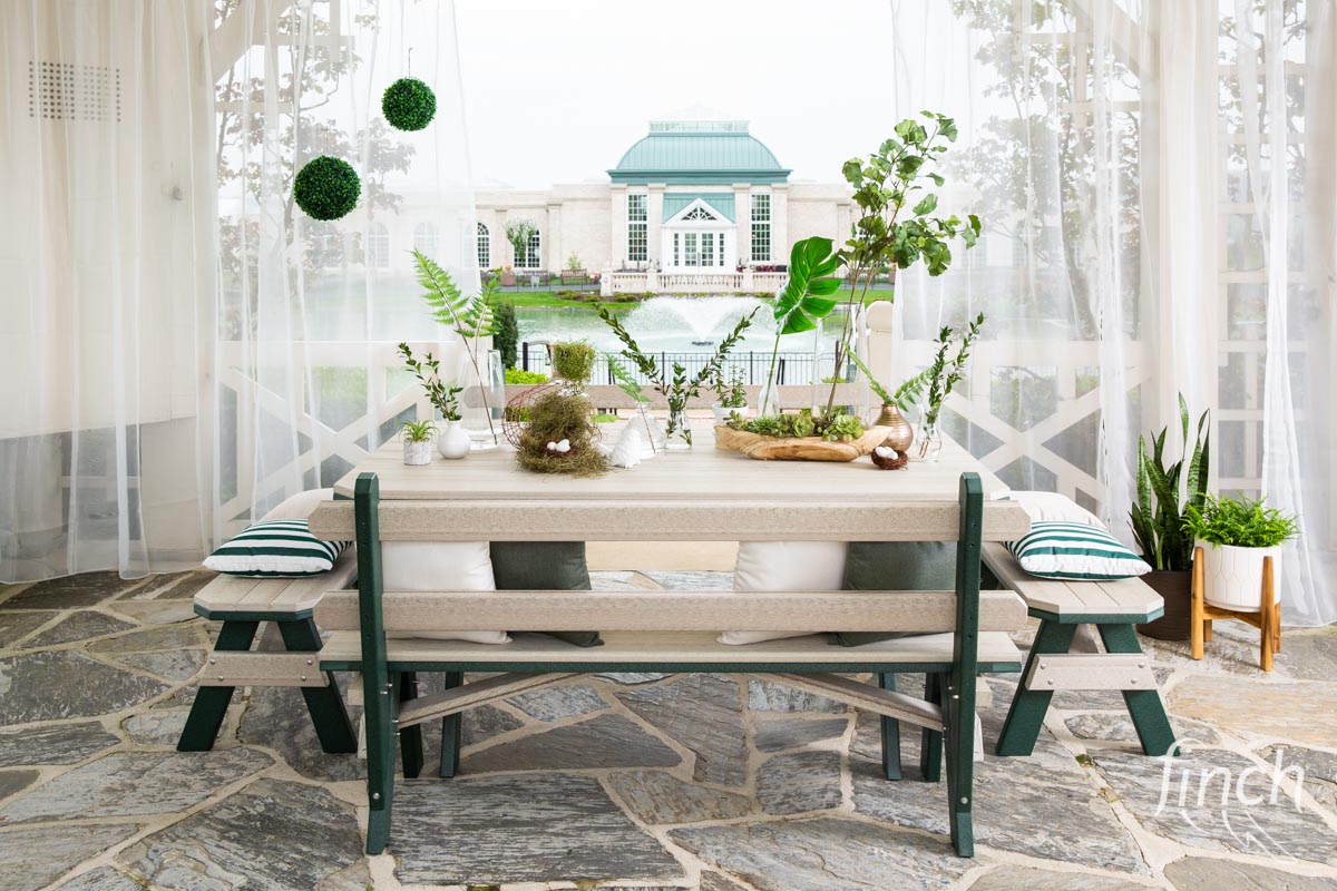 Garden Poly Bench With Back