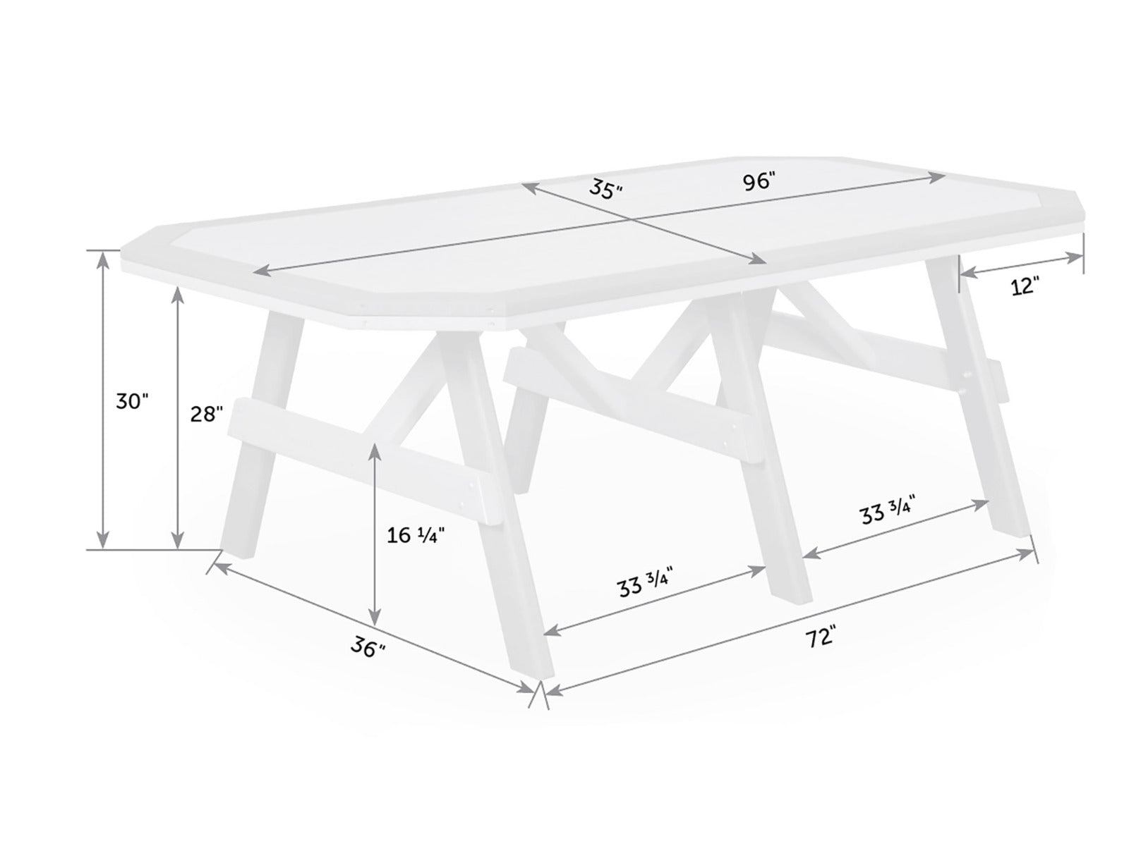 Garden Poly Table With Border