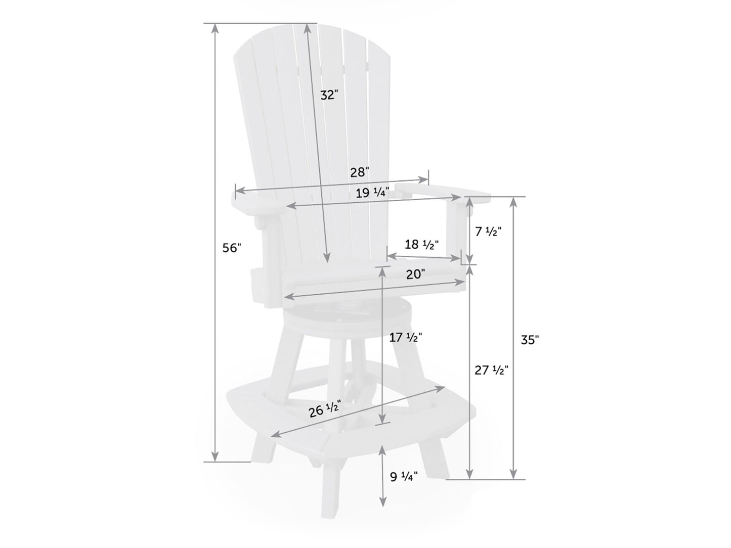 Great Bay Poly Swivel Bar Chair