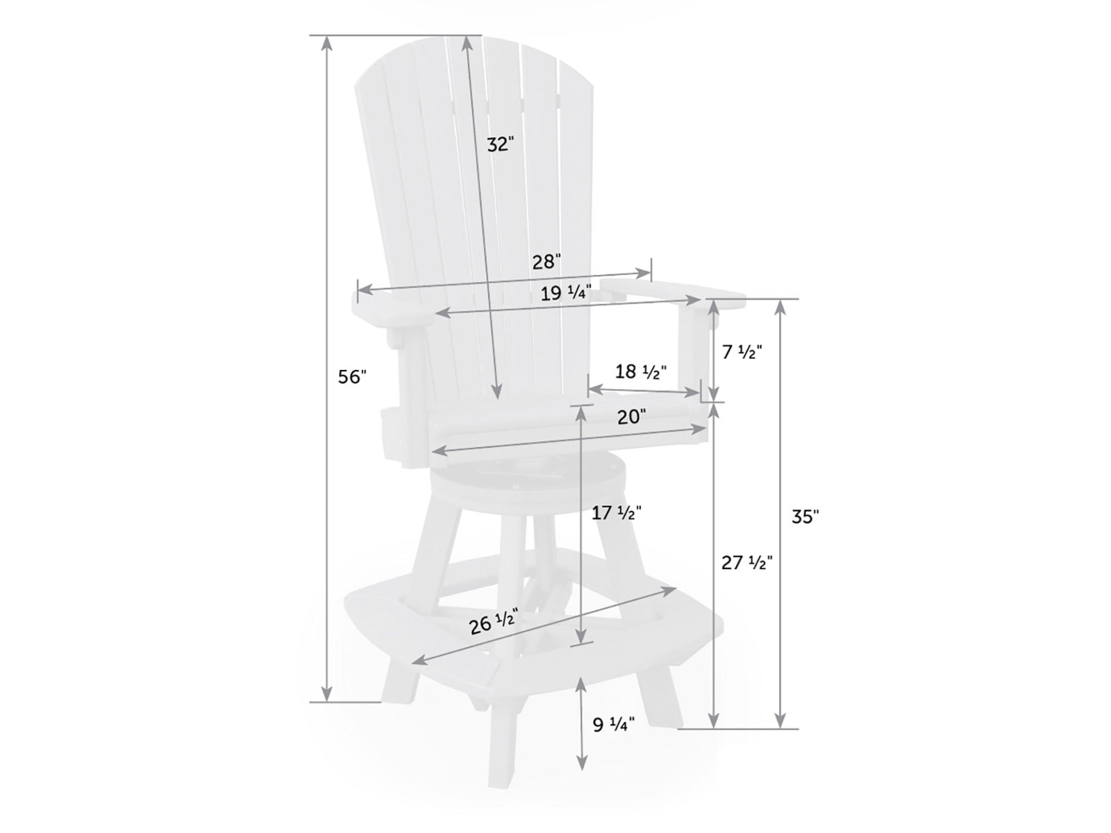 Great Bay Poly Swivel Bar Chair