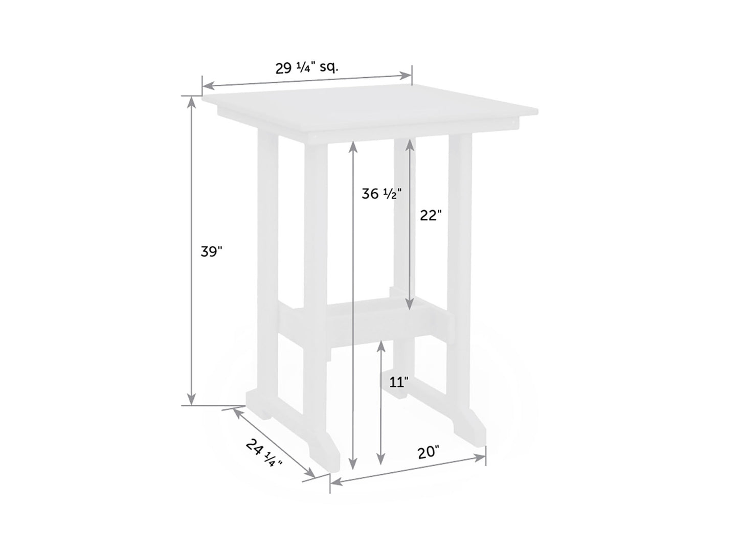 Great Bay Square Poly Bar Table